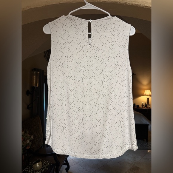 Daniel Rainn Sleeveless White Blouse with Crochet Detail - Picture 2 of 3